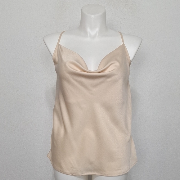 Single Thread Closet Staple Cream Satin Cowl Neck Coquette Silky Camisole Sz. XL - Picture 1 of 10